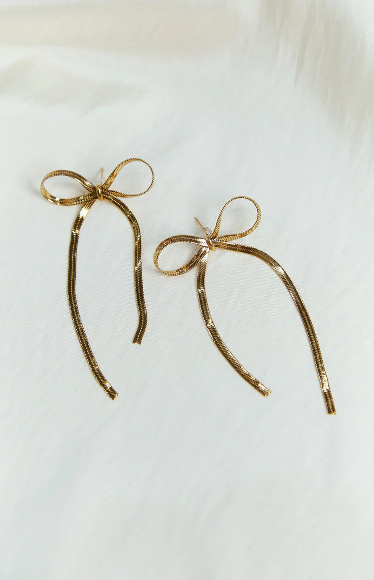 Zenith Gold Bow Earrings