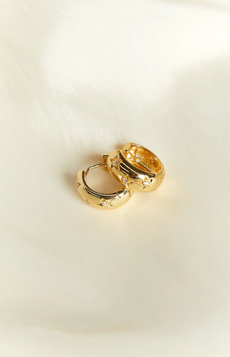 Stardust Gold Hoop Earrings