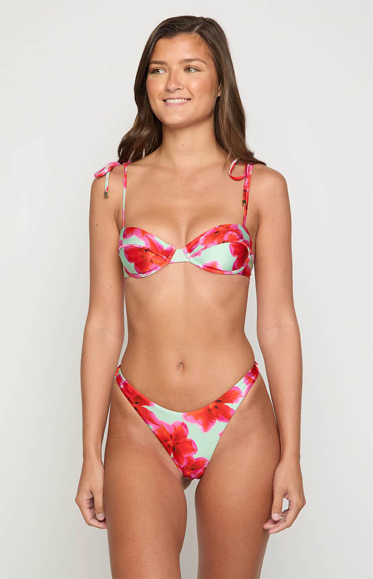 9.0 Swim Bianca Green Floral Bikini Bottoms
