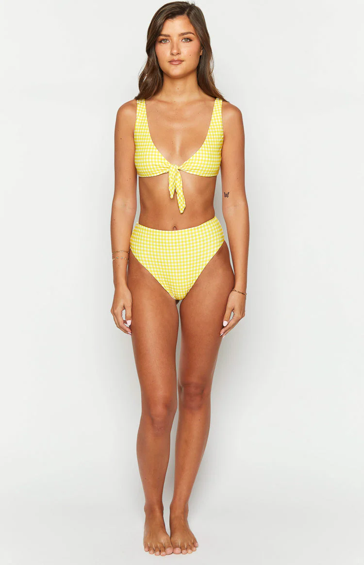 9.0 Swim Yellow Gingham Majorca Bikini Bottoms