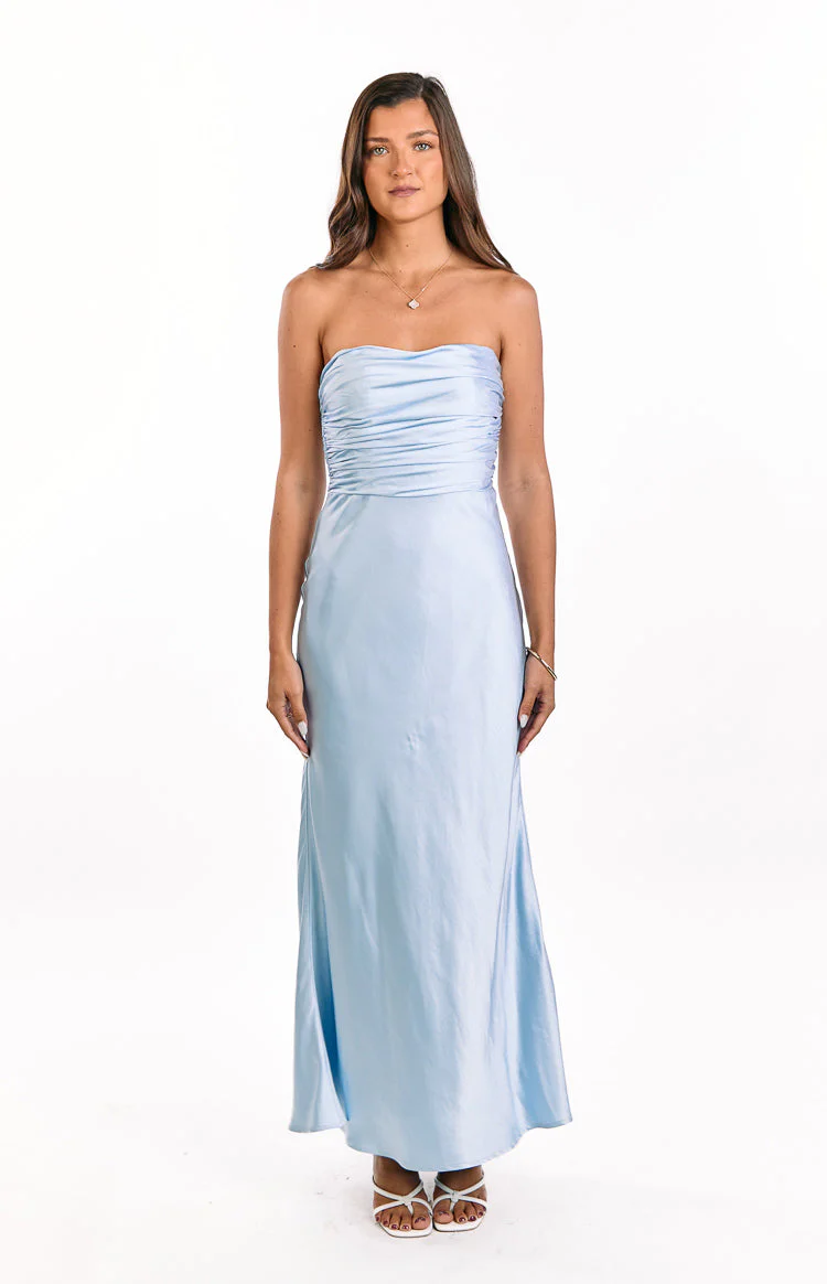 Alexia Blue Strapless Maxi Dress