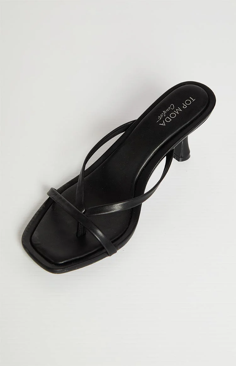 Girls Night Black Strap Kitten Heels