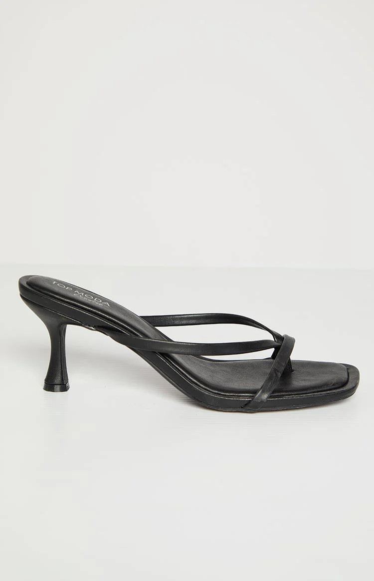 Girls Night Black Strap Kitten Heels