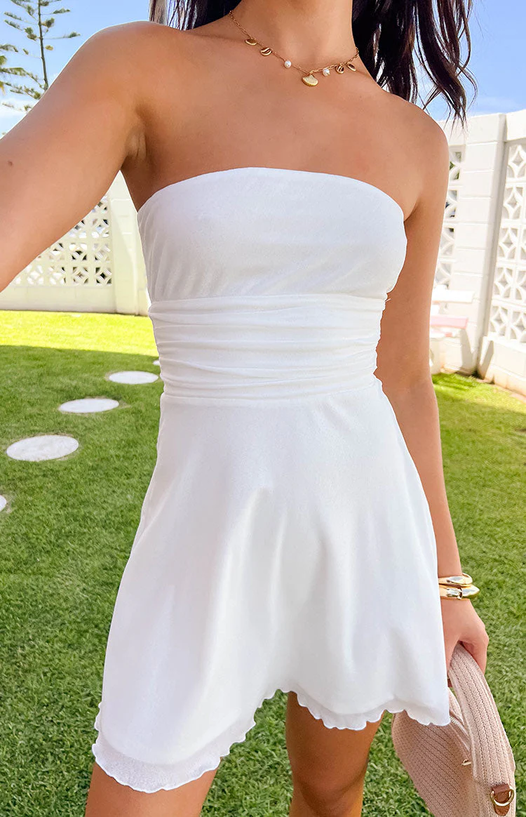 Benji White Strapless Mini Dress